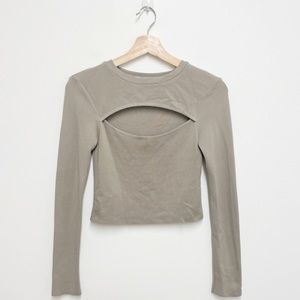 Zara Cutout Crew Neck Long Sleep Top